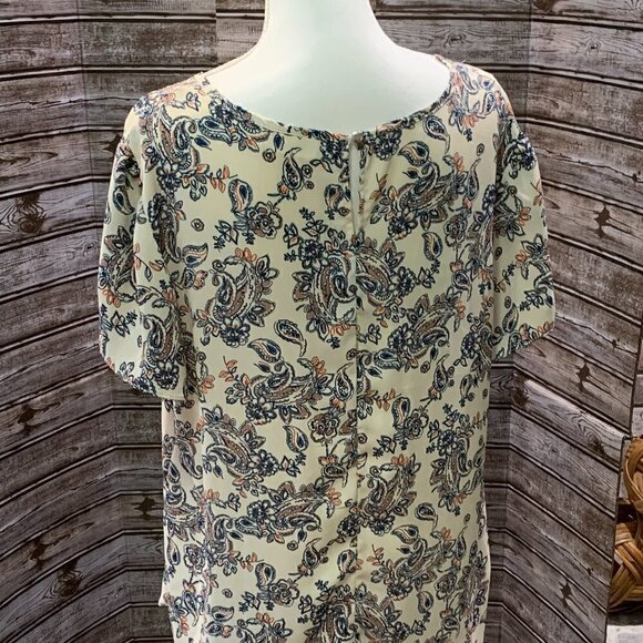 CATO Woman Ivory Blouse with Blue & Orange Top - Picture 4 of 5